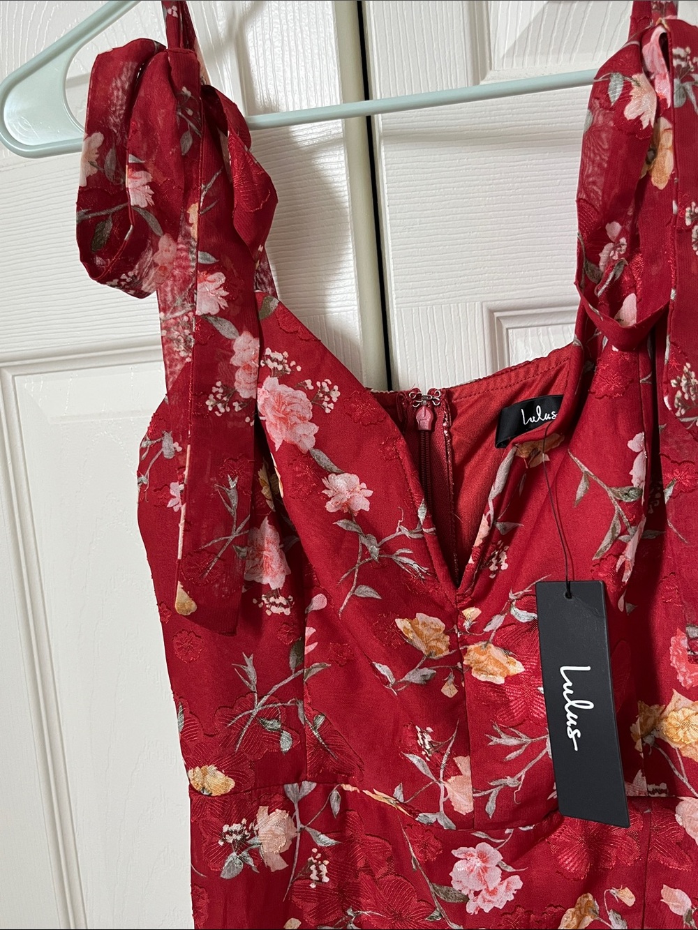Lulu's Red Floral High-Low Ruffle Dress - Picture 4 of 7